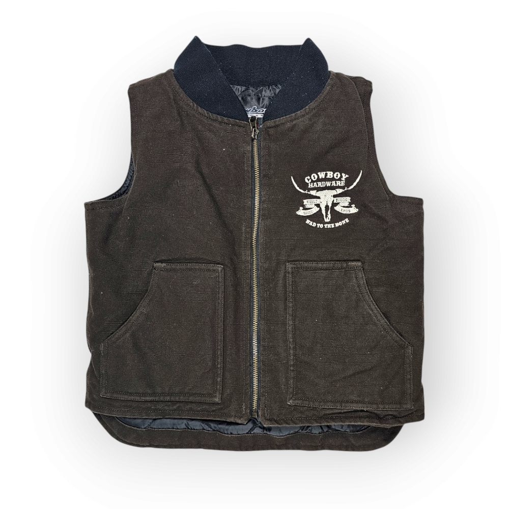 Cowboy Hardware Bad to the Bone Thick Western USA Vest‎ Boy's Size Medium